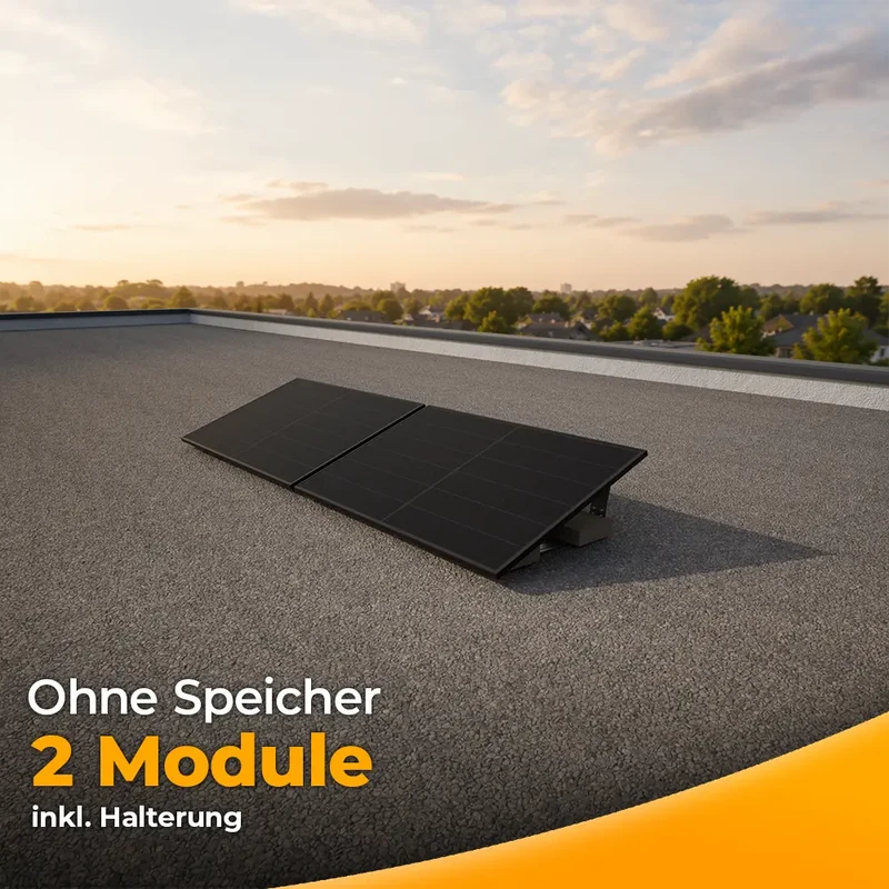 Balkonkraftwerk 1000W/800W - Komplettset Flachdach/Boden